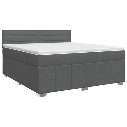 Boxmadras med topmadras Mørkegrå 140 x 190 cm Stof