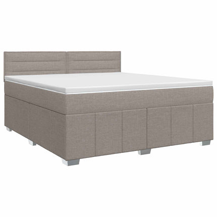 Boxmadras med topmadras Gråbrun 140 x 190 cm Stof