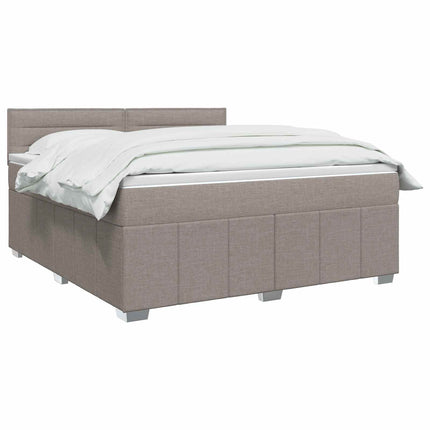 Boxmadras med topmadras Gråbrun 140 x 190 cm Stof