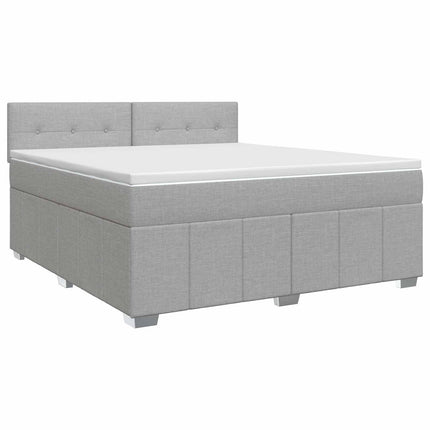 Boxmadras med topmadras Lysegrå 140 x 190 cm Stof
