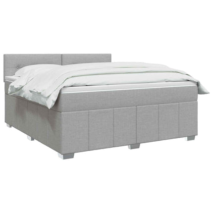 Boxmadras med topmadras Lysegrå 140 x 190 cm Stof