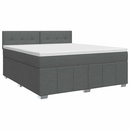 Boxmadras med topmadras Mørkegrå 140 x 190 cm Stof