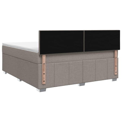 Boxmadras med topmadras Gråbrun 140 x 190 cm Stof