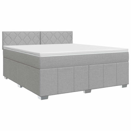 Boxmadras med topmadras Lysegrå 140 x 190 cm Stof