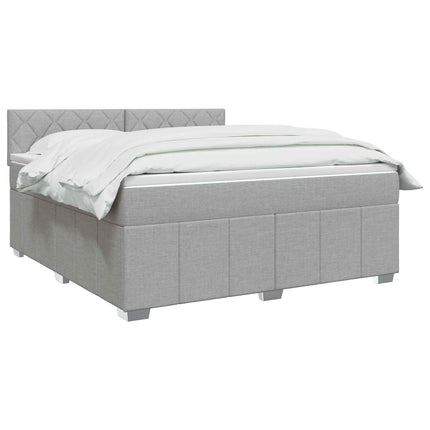 Boxmadras med topmadras Lysegrå 140 x 190 cm Stof