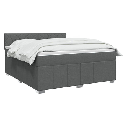 Boxmadras med topmadras Mørkegrå 140 x 190 cm Stof