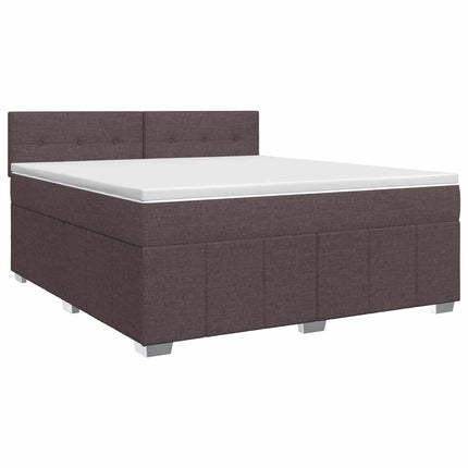 Boxmadras med topmadras Mørk Brun 140 x 200 cm Stof