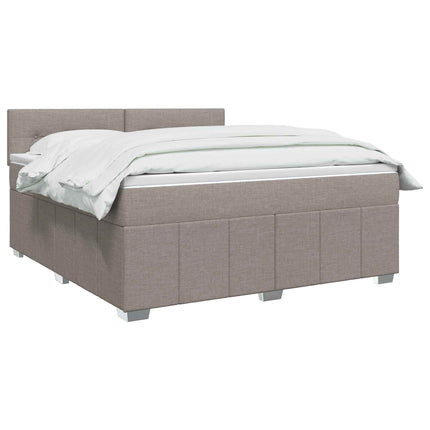 Boxmadras med topmadras Gråbrun 160 x 200 cm Stof
