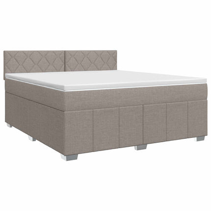 Boxmadras med topmadras Gråbrun 160 x 200 cm Stof