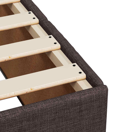 Boxmadras med topmadras Mørk Brun 200 x 200 cm Stof