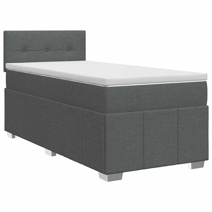Boxmadras med topmadras Mørkegrå 90 x 190 cm Stof
