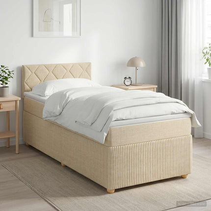 Boxmadras med topmadras Cremefarvet 100 x 200 cm Stof