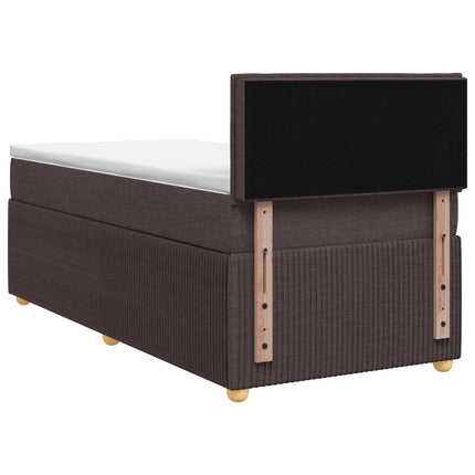Boxmadras med topmadras Mørk Brun 90 x 190 cm Stof