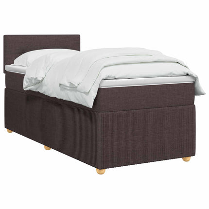 Boxmadras med topmadras Mørk Brun 90 x 190 cm Stof