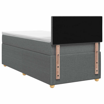 Boxmadras med topmadras Mørkegrå 90 x 190 cm Stof