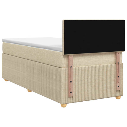 Boxmadras med topmadras Cremefarvet 90 x 190 cm Stof
