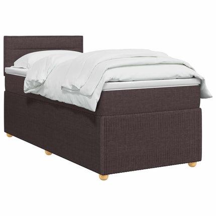 Boxmadras med topmadras Mørk Brun 90 x 200 cm Stof