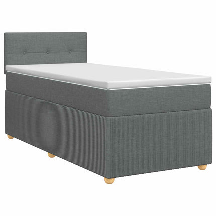 Boxmadras med topmadras Mørkegrå 90 x 200 cm Stof
