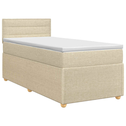 Boxmadras med topmadras Cremefarvet 100 x 200 cm Stof