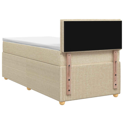 Boxmadras med topmadras Cremefarvet 100 x 200 cm Stof