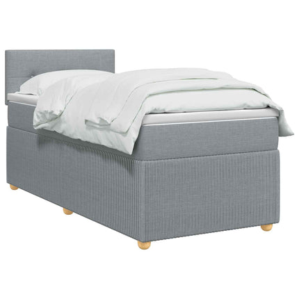 Boxmadras med topmadras Lysegrå 100 x 200 cm Stof