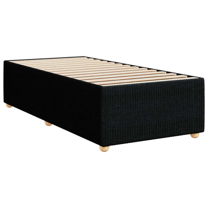 Boxmadras med topmadras med hovedgærde Sort 100 x 200 cm Stof