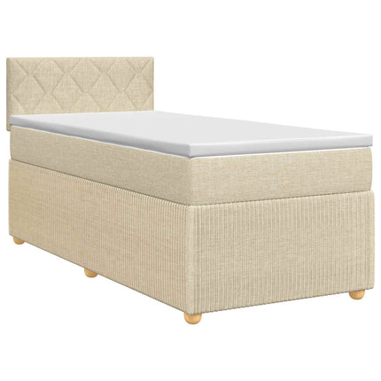 Boxmadras med topmadras Cremefarvet 100 x 200 cm Stof