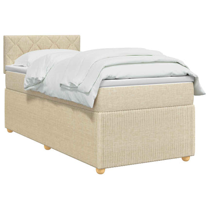 Boxmadras med topmadras Cremefarvet 100 x 200 cm Stof