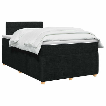 Boxmadras med topmadras med hovedgærde Sort 120 x 190 cm Stof