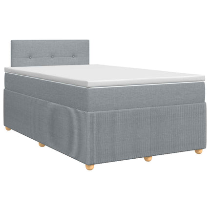 Boxmadras med topmadras Lysegrå 120 x 190 cm Stof