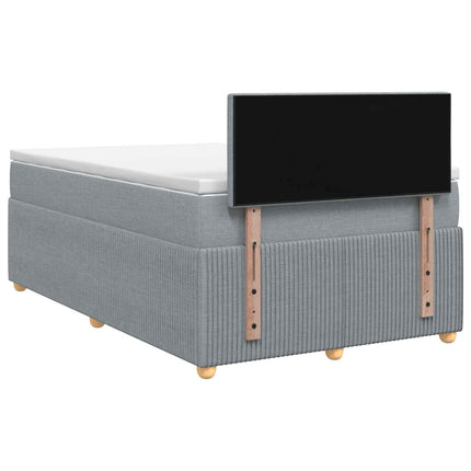 Boxmadras med topmadras Lysegrå 120 x 190 cm Stof