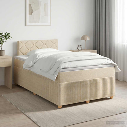 Boxmadras med topmadras Cremefarvet 120 x 190 cm Stof