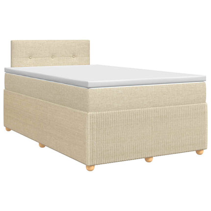 Boxmadras med topmadras Cremefarvet 120 x 200 cm Stof