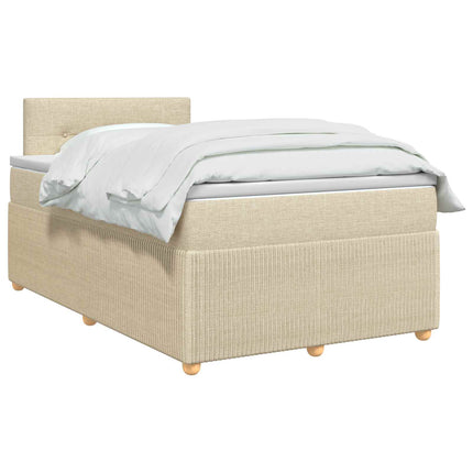 Boxmadras med topmadras Cremefarvet 120 x 200 cm Stof