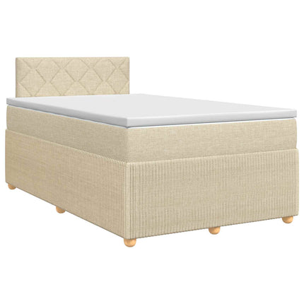 Boxmadras med topmadras Cremefarvet 120 x 200 cm Stof