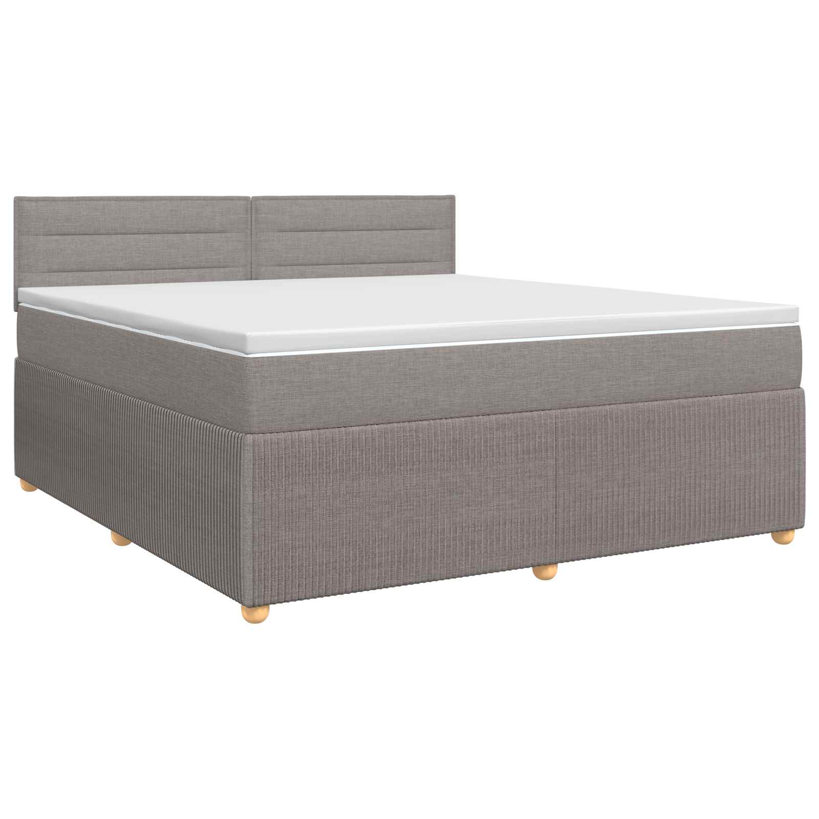 Boxmadras med topmadras Gråbrun 140 x 190 cm Stof billede