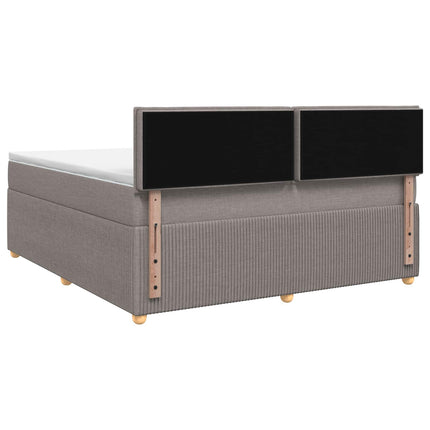 Boxmadras med topmadras Gråbrun 140 x 190 cm Stof