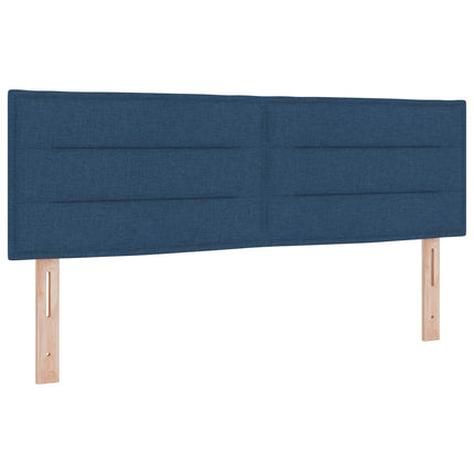Boxmadras med topmadras med hovedgærde Blå 140 x 190 cm Stof