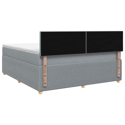 Boxmadras med topmadras Lysegrå 140 x 190 cm Stof