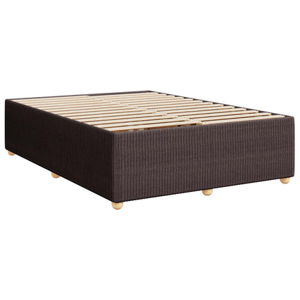 Boxmadras med topmadras Mørk Brun 140 x 190 cm Stof