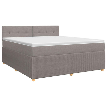 Boxmadras med topmadras Gråbrun 140 x 200 cm Stof