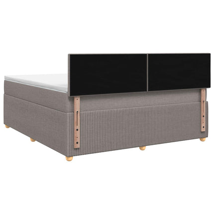 Boxmadras med topmadras Gråbrun 140 x 200 cm Stof
