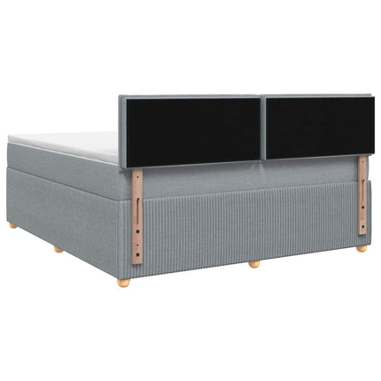 Boxmadras med topmadras Lysegrå 140 x 200 cm Stof