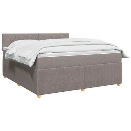 Boxmadras med topmadras Gråbrun 160 x 200 cm Stof