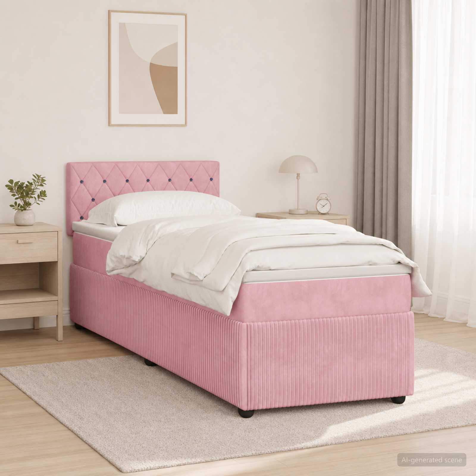 Boxmadras med topmadras Lyserd 80 x 200 cm Fljl