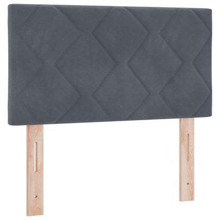 Boxmadras med topmadras Mørkegrå 80 x 200 cm Fløjl