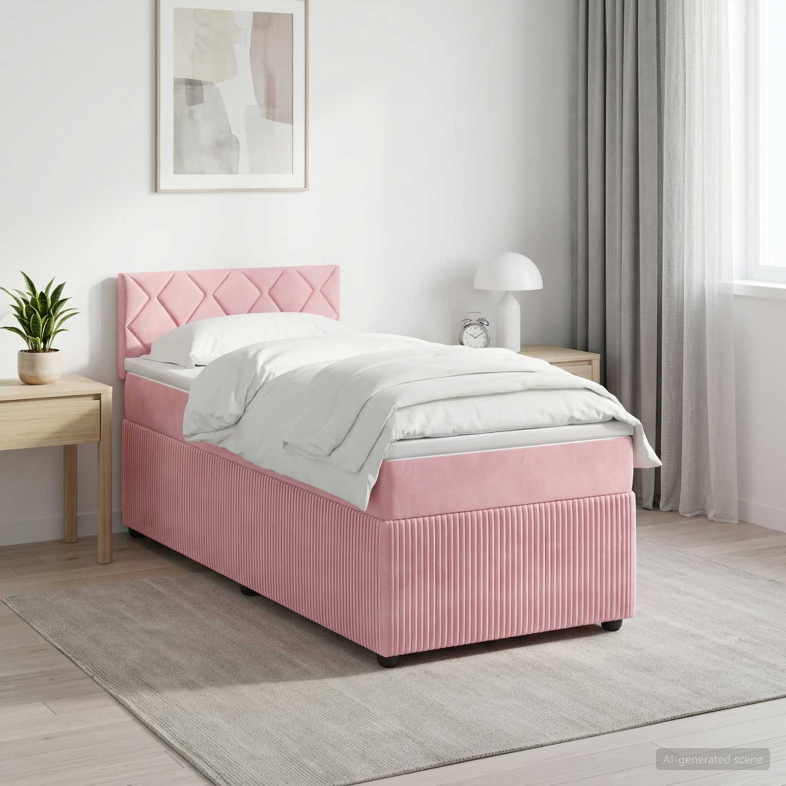 Boxmadras med topmadras Lyserd 90 x 200 cm Fljl