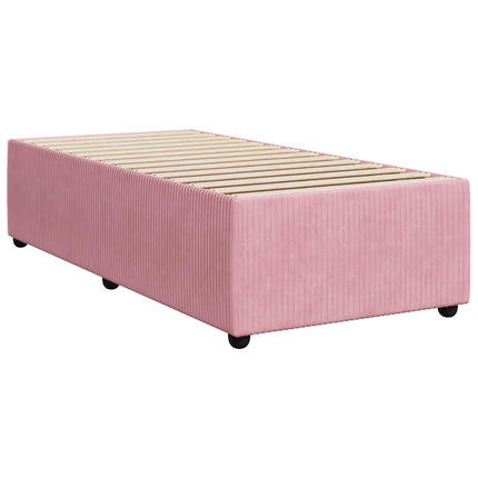 Boxmadras med topmadras Lyserød 90 x 200 cm Fløjl