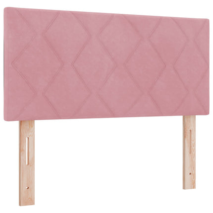 Boxmadras med topmadras Lyserød 120 x 200 cm Fløjl