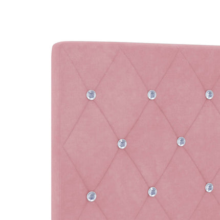 Boxmadras med topmadras Lyserød 160 x 200 cm Fløjl